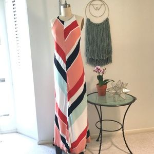 ZARA Multi Colored Halter Neck Dress